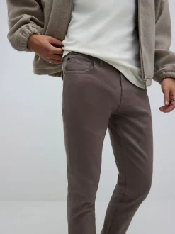 River Island Brown Slim Fit Stretch Washed Jeans