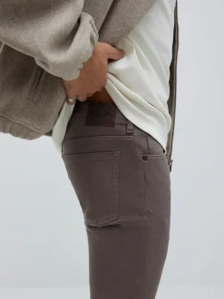 River Island Brown Slim Fit Stretch Washed Jeans