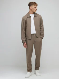 River Island Brown Slim Fit Woven Joggers