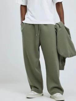 River Island Green Wide Leg Essential Joggers