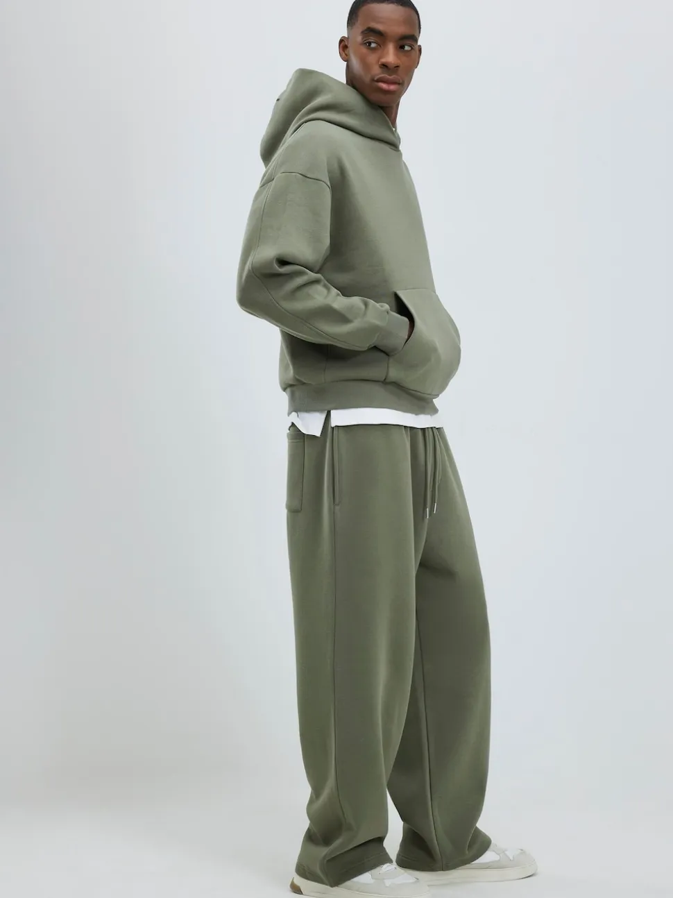 River Island Green Wide Leg Essential Joggers