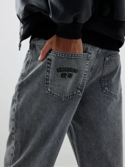 River Island Grey Loose Fit Washed Jeans