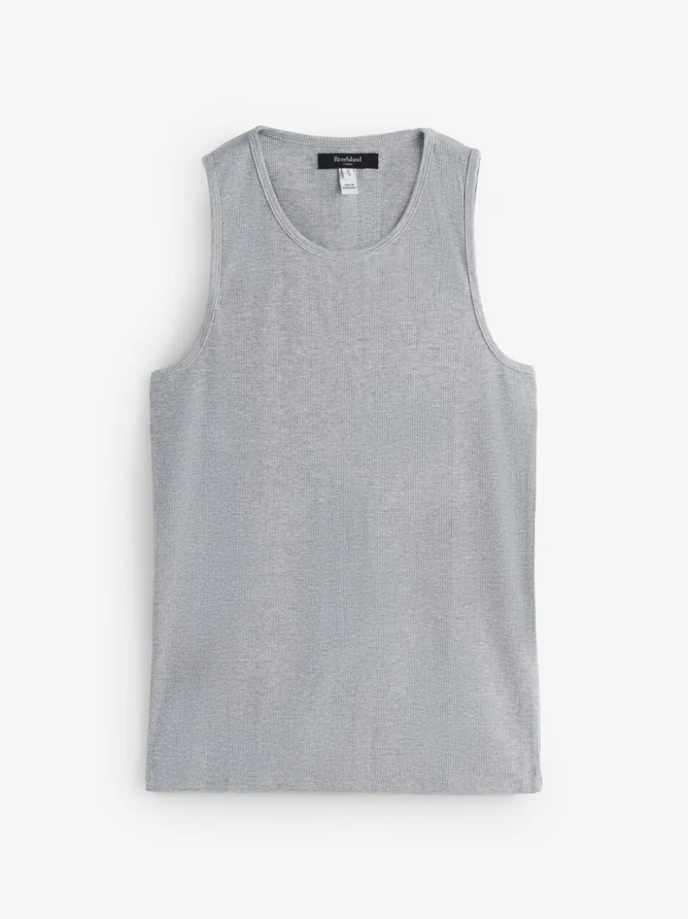 River Island Grey Muscle Rib Jersey Vests 3 Pack