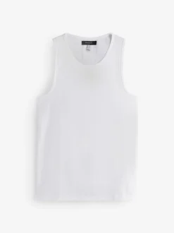 River Island Grey Muscle Rib Jersey Vests 3 Pack