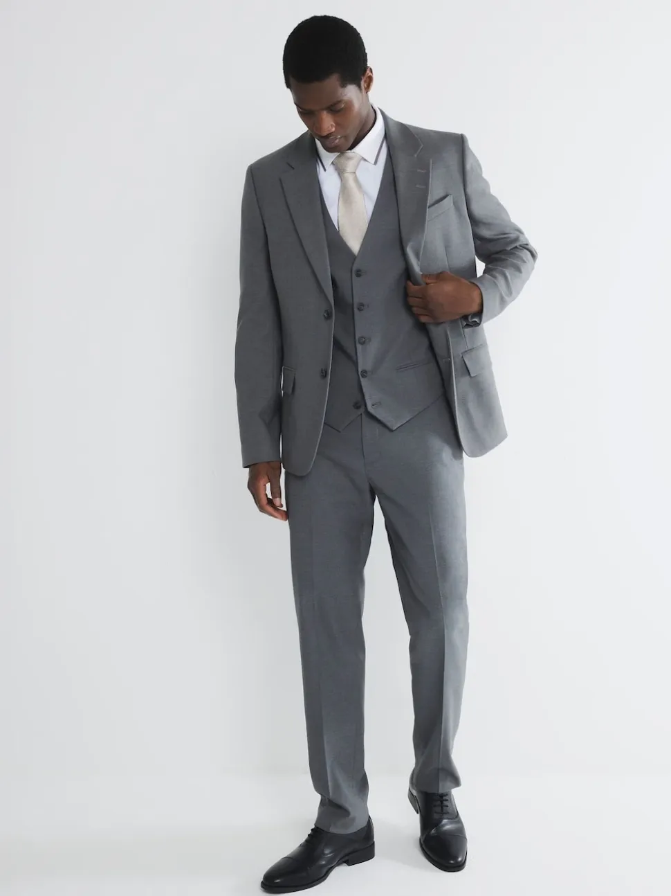 River Island Grey Plain Suit Waistcoat