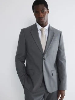 River Island Grey Plain Slim Suit Jacket