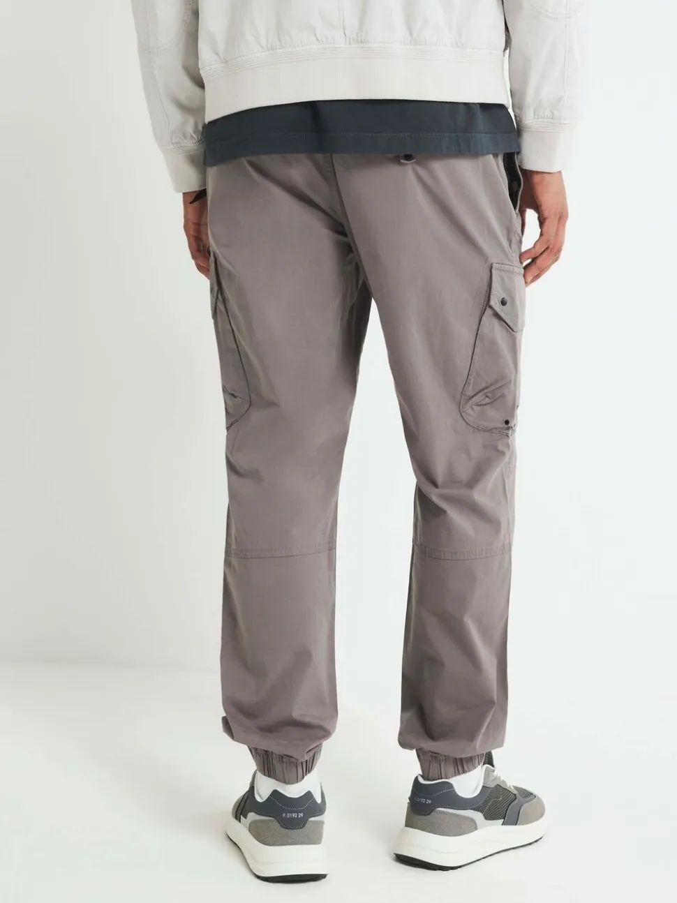 River Island Grey Regular Fit Stretch Cargo Trousers