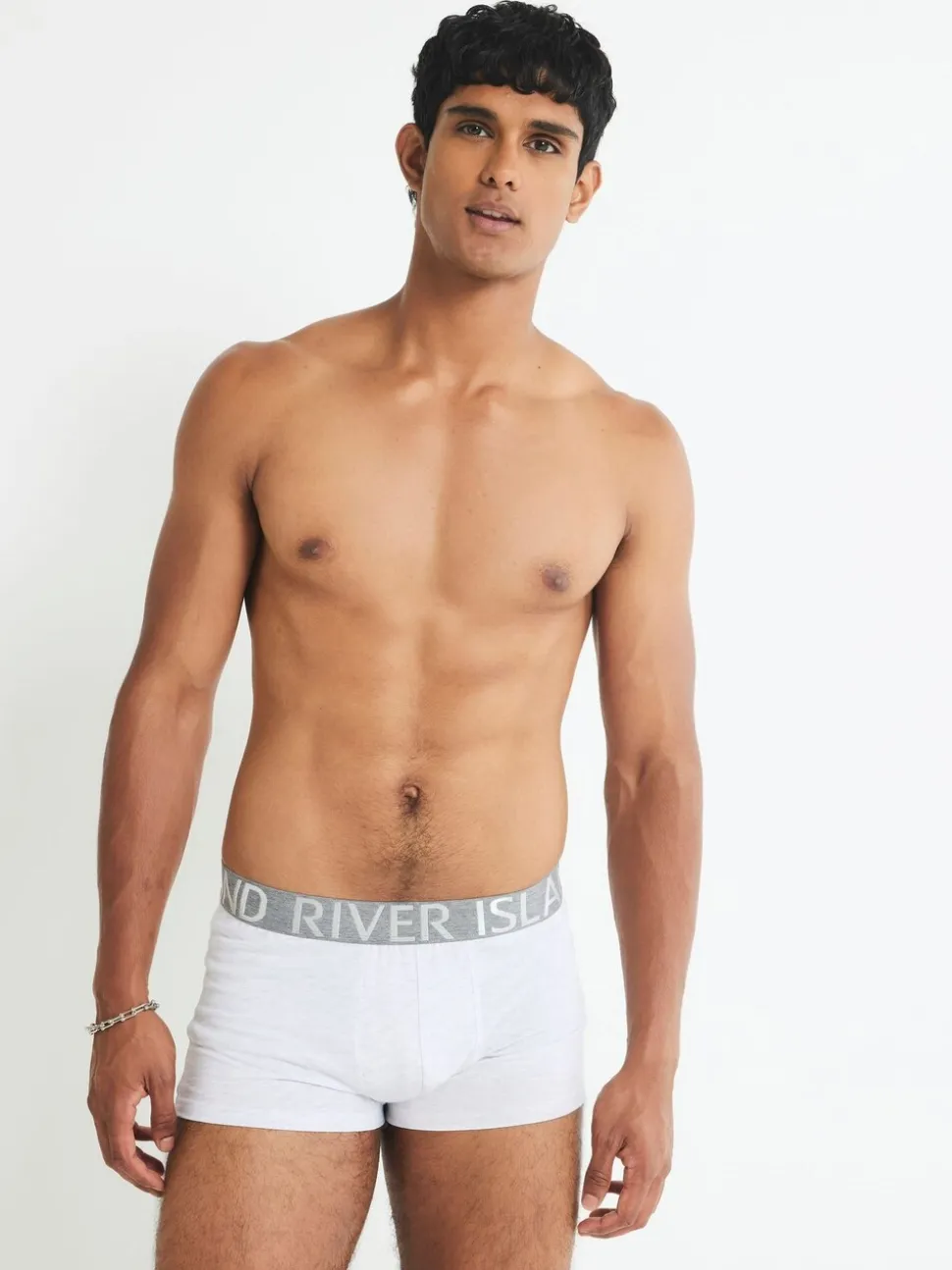 River Island Grey Waistband Trunks 5 Pack