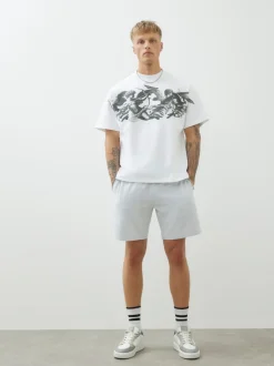 River Island Grey/Black Regular Fit Jersey Shorts 2 Pack