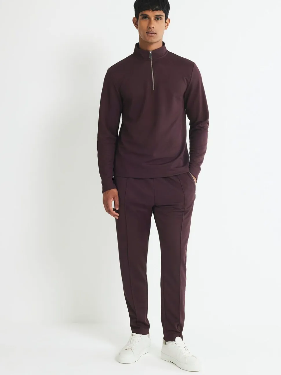 River Island Red Slim Fit Pique Jogger