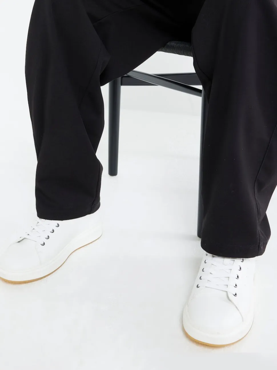 River Island White Lace Up Trainers