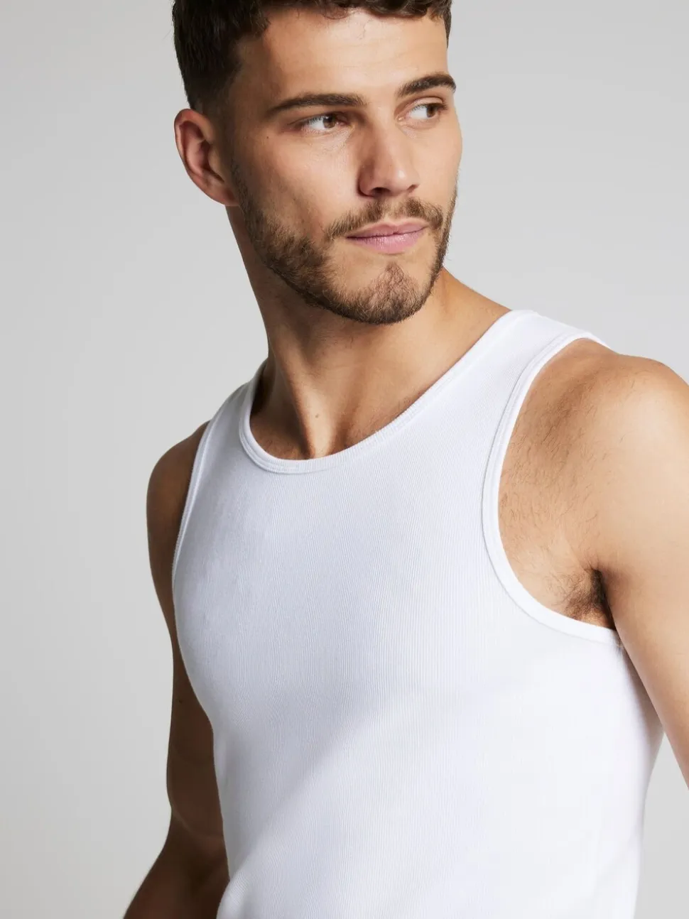 River Island White Muscle fit Ribbed vests 2 pack
