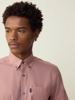 Rose Pink Regular Fit Button Down Easy Iron Oxford Shirt