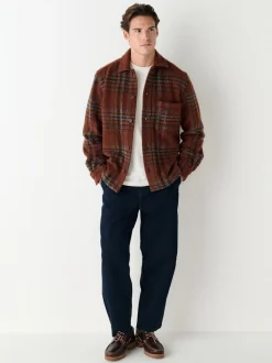 Rust Brown Check Shacket