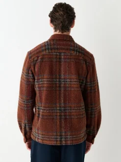 Rust Brown Check Shacket
