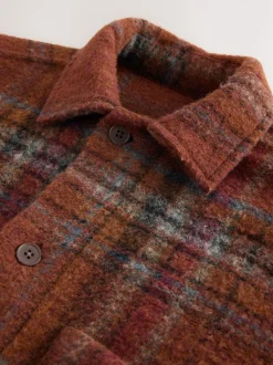 Rust Brown Check Shacket