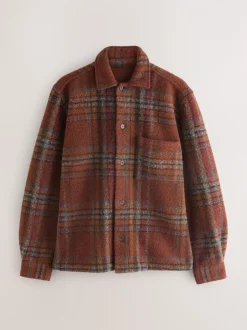 Rust Brown Check Shacket