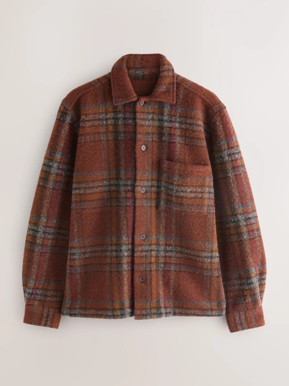 Rust Brown Check Shacket