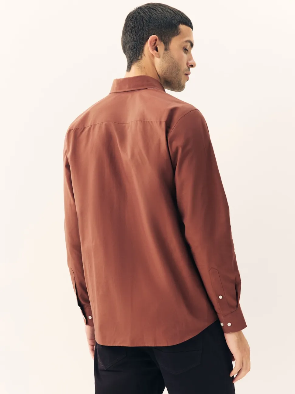 Rust Brown Regular Fit Button Down Easy Iron Oxford Shirt