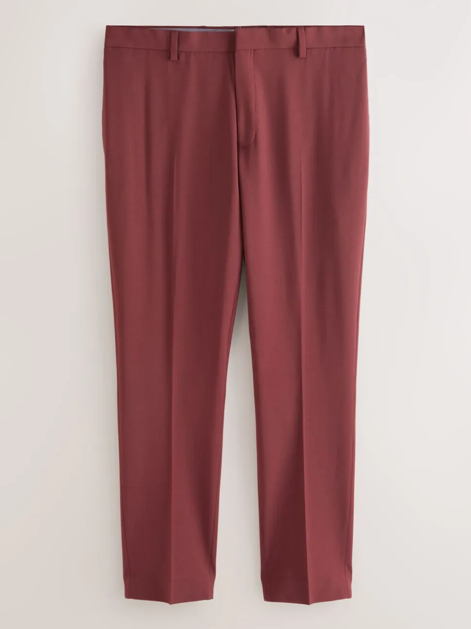 Rust Brown Slim Fit Slim Fit Motion Flex Wool Blend Suit Trousers