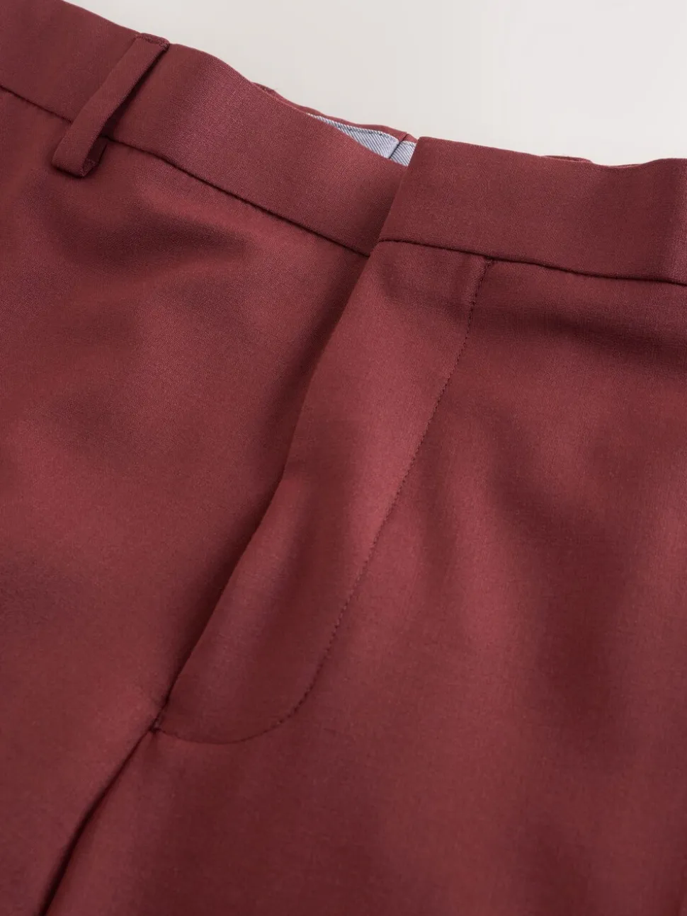 Rust Brown Slim Fit Slim Fit Motion Flex Wool Blend Suit Trousers