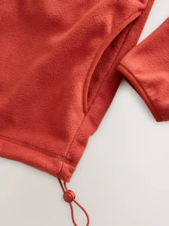 Rust Brown Zip Neck Utility Style Polar Fleece