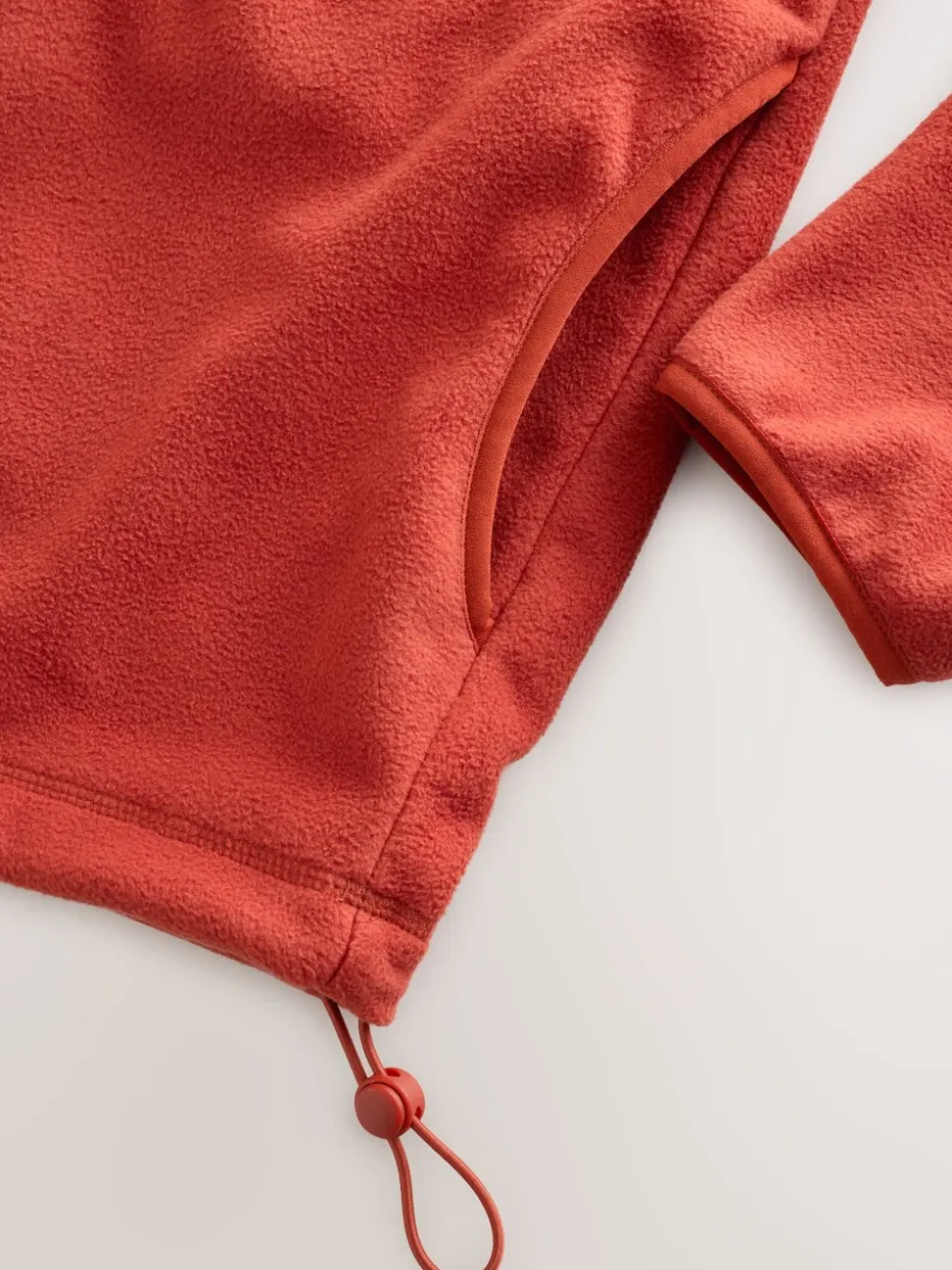 Rust Brown Zip Neck Utility Style Polar Fleece