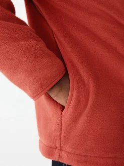 Rust Brown Zip Neck Utility Style Polar Fleece
