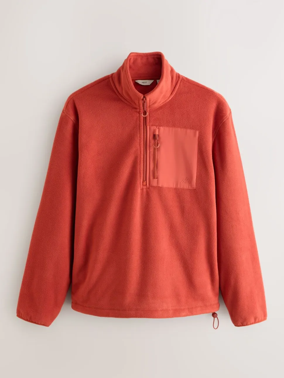 Rust Brown Zip Neck Utility Style Polar Fleece