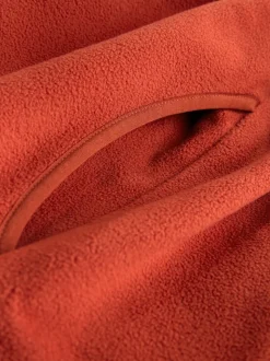 Rust Orange Hokusai Licence Graphic Polar Fleece Zip Through Funnel Fleece