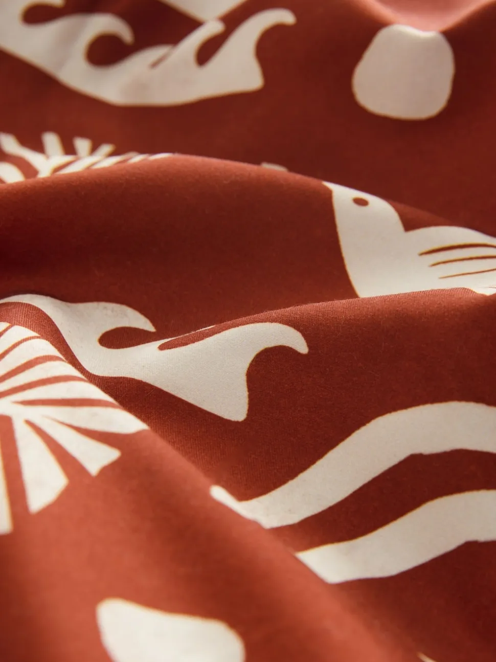 Rust Red Printed Swim Shorts