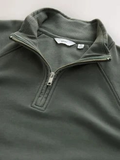 Sage Green Heavyweight Washed Quarter Zip Sweatshirt