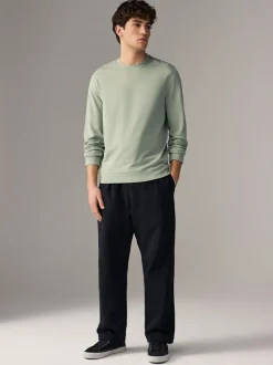 Sage Green Lightweight Crew Neck Sweatshirt