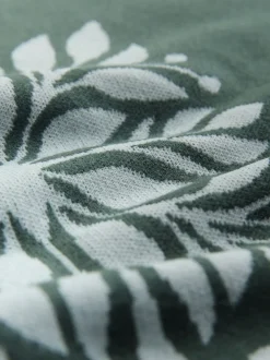 Sage Green N.Premium Relaxed Fit Mid Weight Floral Graphic Crew Neck Jumper
