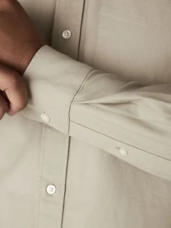 Sage Green Regular Fit Long Sleeve Oxford Shirt