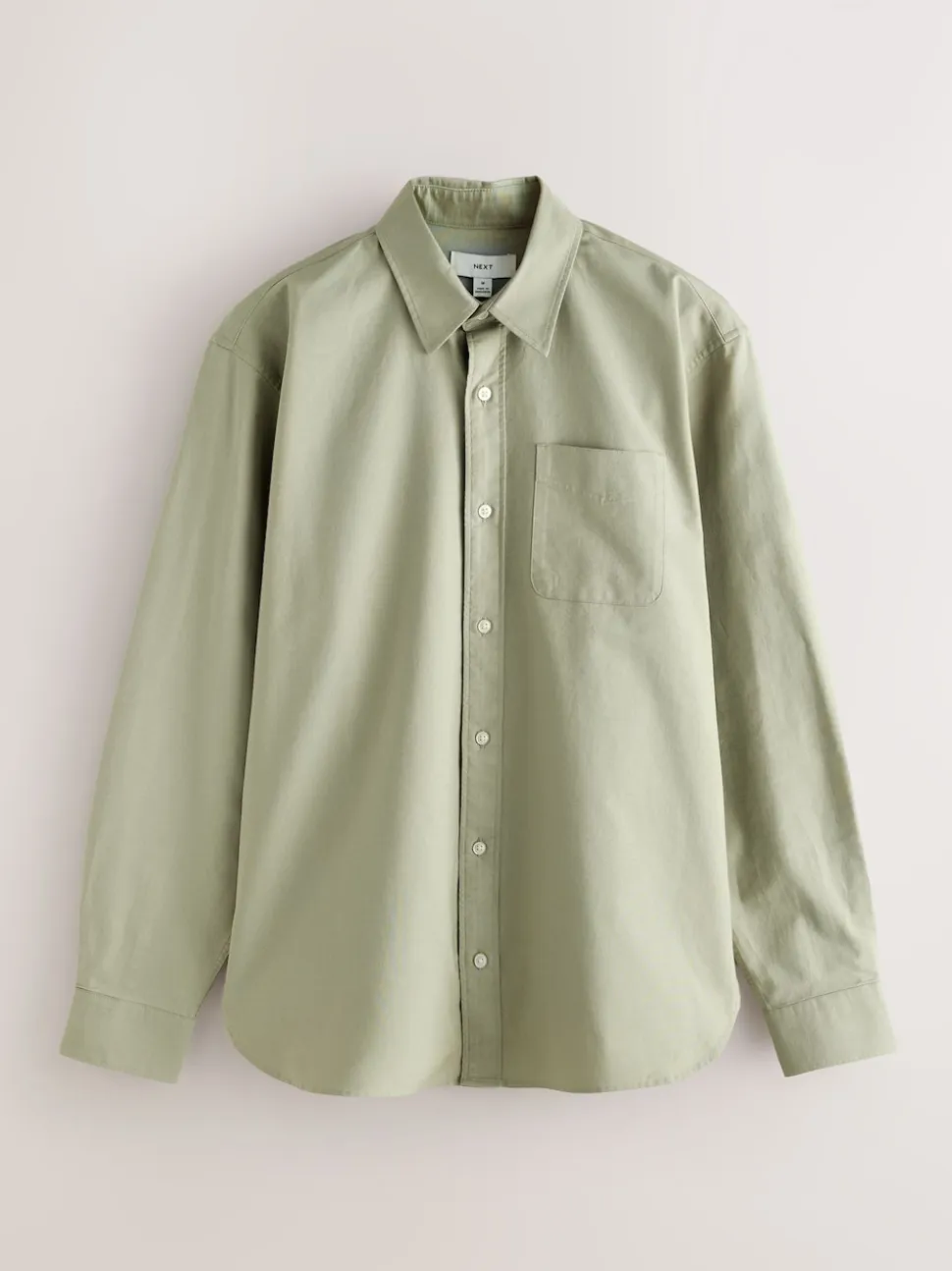 Sage Green Regular Fit Long Sleeve Oxford Shirt