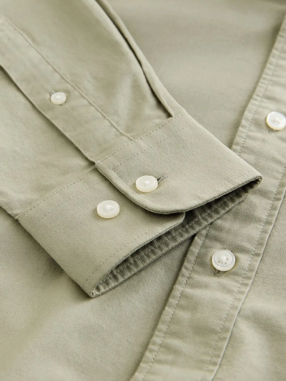 Sage Green Regular Fit Long Sleeve Oxford Shirt