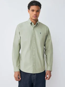 Sage Green Regular Fit Long Sleeve Oxford Shirt
