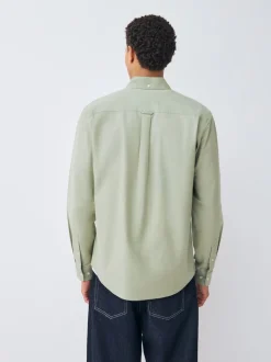 Sage Green Regular Fit Long Sleeve Oxford Shirt