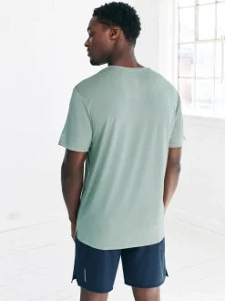 Sage Green Short Sleeve Tee Active Gym Training Top