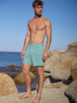 Sage Green Signature Tailored Waistband Swim Shorts