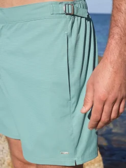 Sage Green Signature Tailored Waistband Swim Shorts