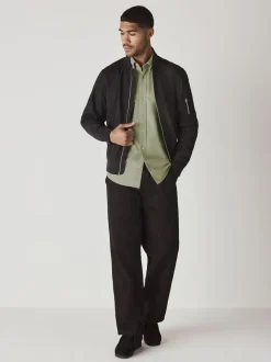 Sage Green Slim Fit Long Sleeve Oxford Shirt