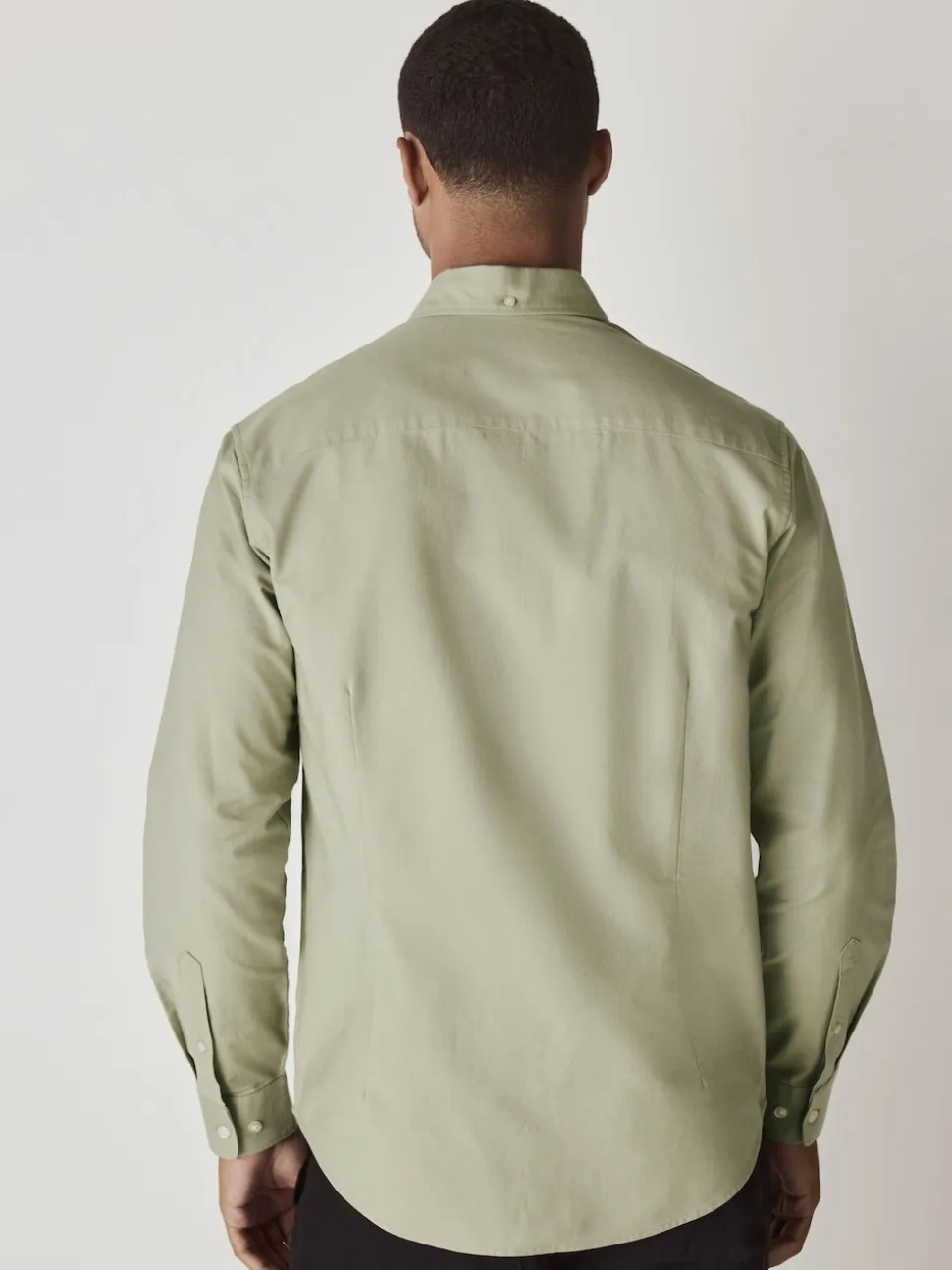 Sage Green Slim Fit Long Sleeve Oxford Shirt