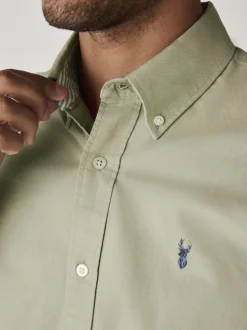 Sage Green Slim Fit Long Sleeve Oxford Shirt