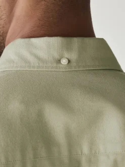 Sage Green Slim Fit Long Sleeve Oxford Shirt