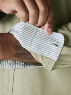 Sage Green Slim Fit Long Sleeve Oxford Shirt