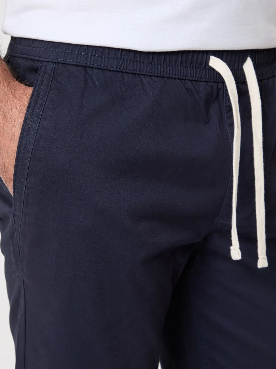 Saltwell Blue Cotton Twill Elasticated Trousers