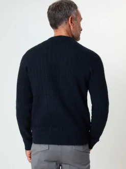 Saltwell Cable Knit Crew Neck Brown Jumper