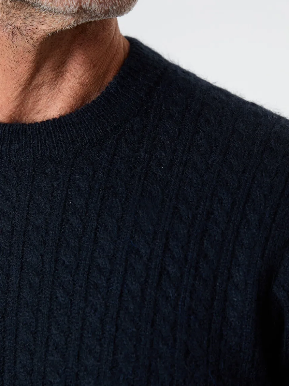 Saltwell Cable Knit Crew Neck Brown Jumper